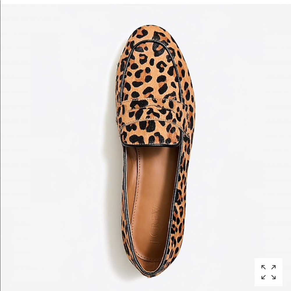 Brand NWT J Crew Calf Hair Leopard Penny Loafer
